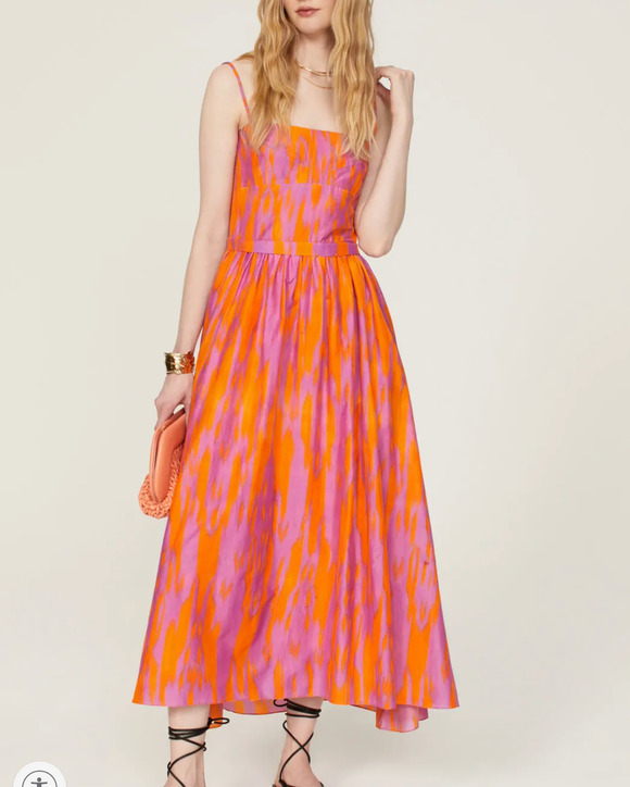 Maria Cher Dresses & Skirts - Maria Cher Pink Midi Slip Dress XS Smocked Silk Vacation Romantic Sundress $500